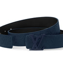 Louis Vuitton - Ceinture LV Taurillon 40 mm réversible Bleu Marine