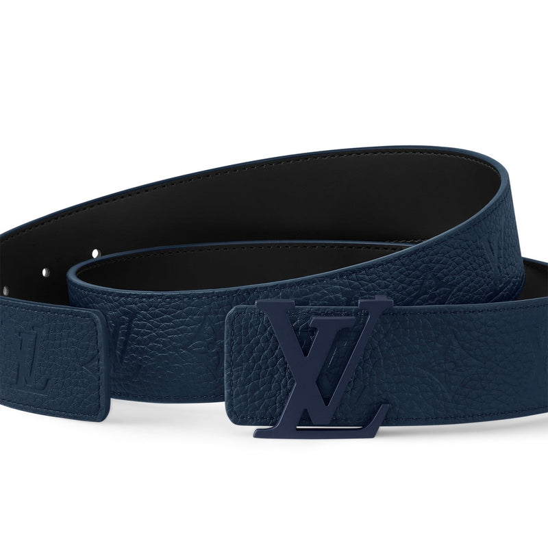 Louis Vuitton - Ceinture LV Taurillon 40 mm réversible Bleu Marine