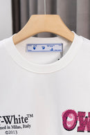 OFF-WHITE - T-shirt avec logo OW Blanc et Rose