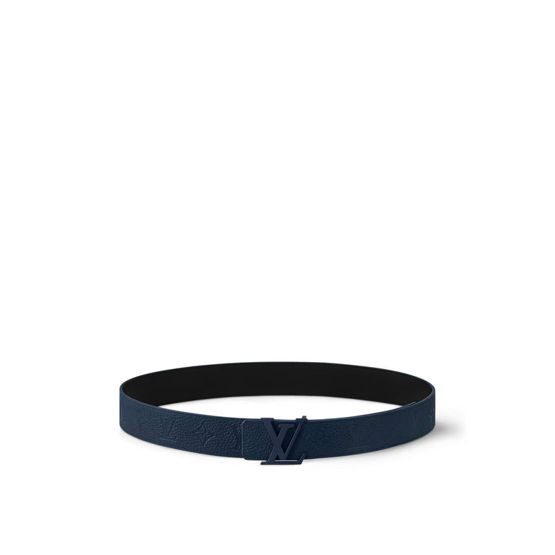 Louis Vuitton - Ceinture LV Taurillon 40 mm réversible Bleu Marine