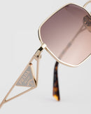 Prada - Lunettes De Soleil avec logo triangulaire Verres Caramel Dégradés