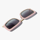 Chanel - Lunettes de soleil rectangles Rose Pâle Verres Gris