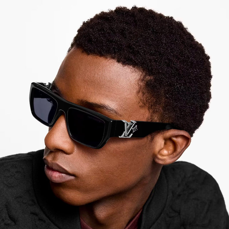 Louis Vuitton - Lunettes de soleil carrées basses LV Flower Noir