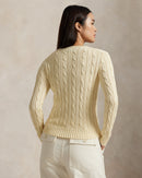 Ralph Lauren - Pull torsadé à col rond en coton Cream