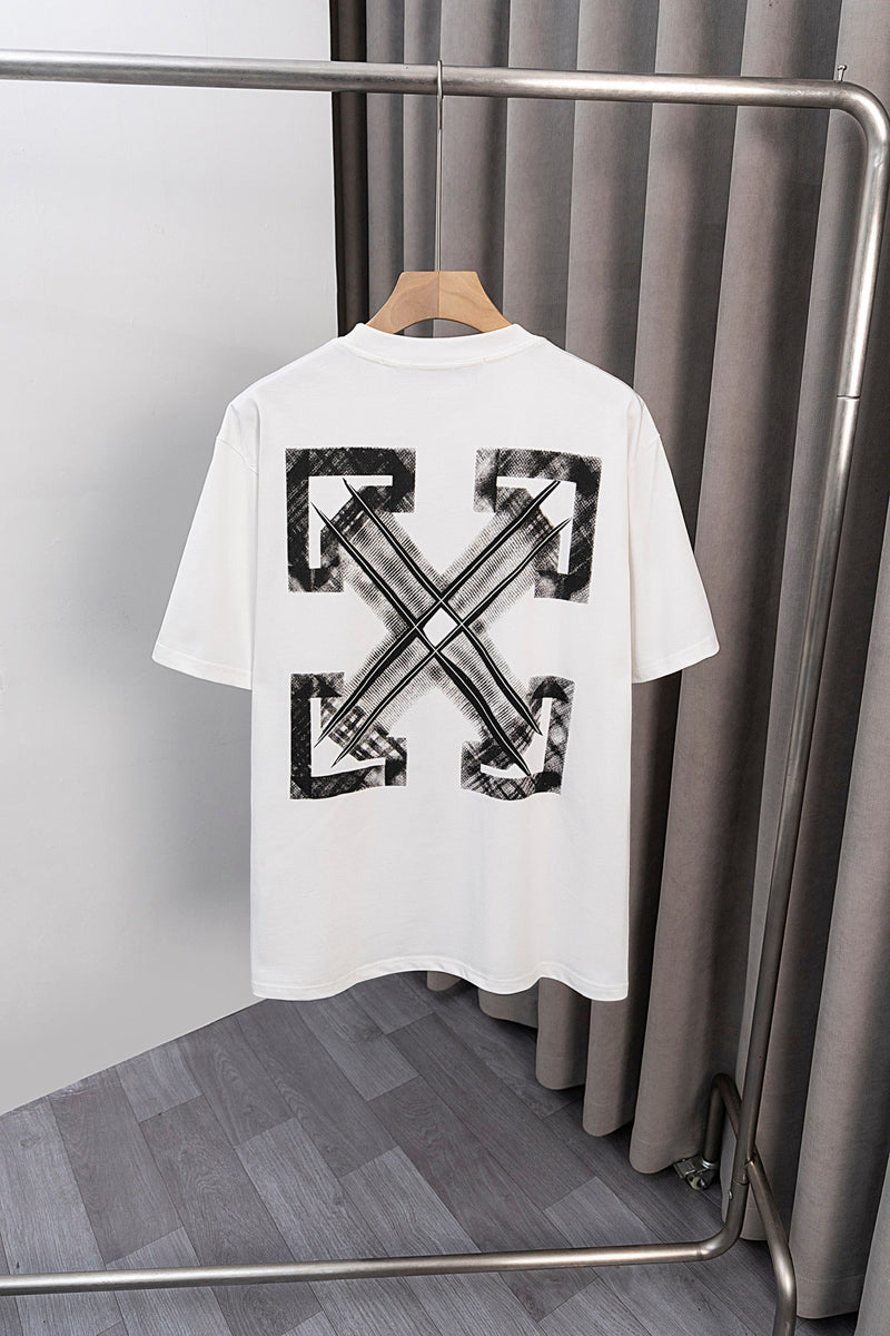 OFF-WHITE - T-shirt avec design graphique en blanc sur le dos - Blanc