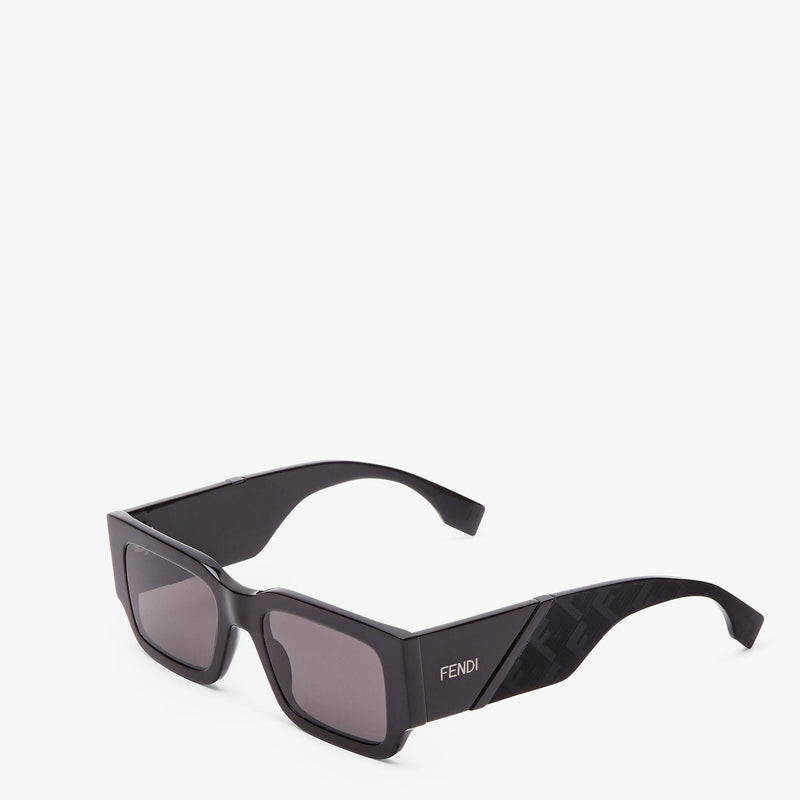 Fendi - Lunettes De Soleil Fendi Diagonal en acétate Noir