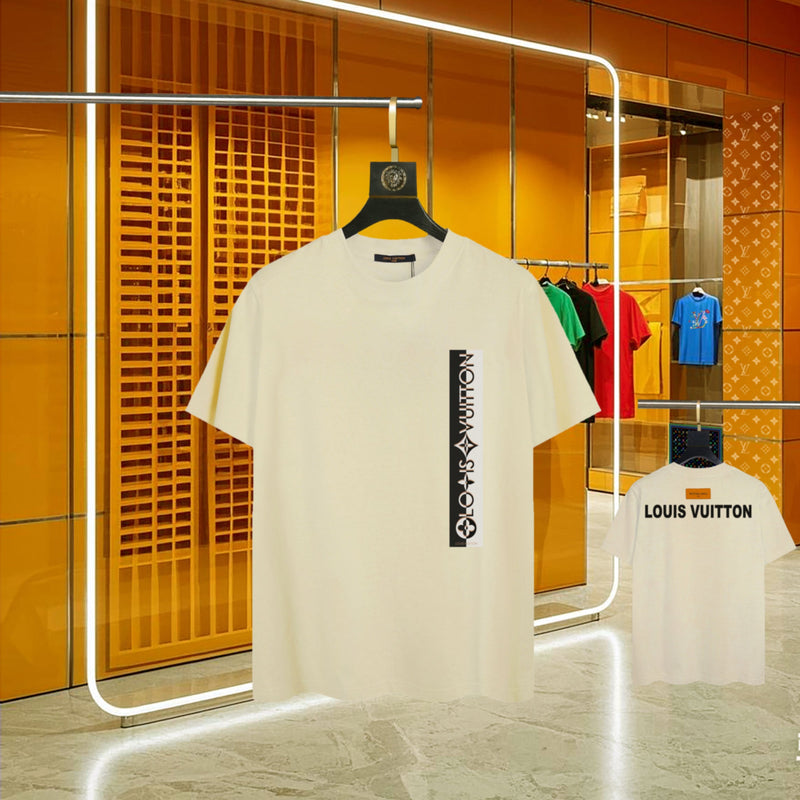 Louis Vuitton - T-shirt manches courtes LV Vertical Beige