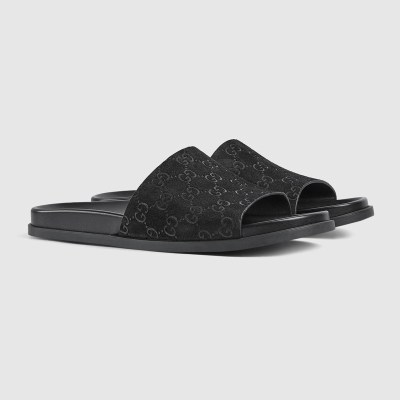 Gucci - Mules en Daim GG Noir