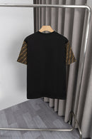 Fendi - T-shirt avec manches en motif monogramme FF - Noir et beige