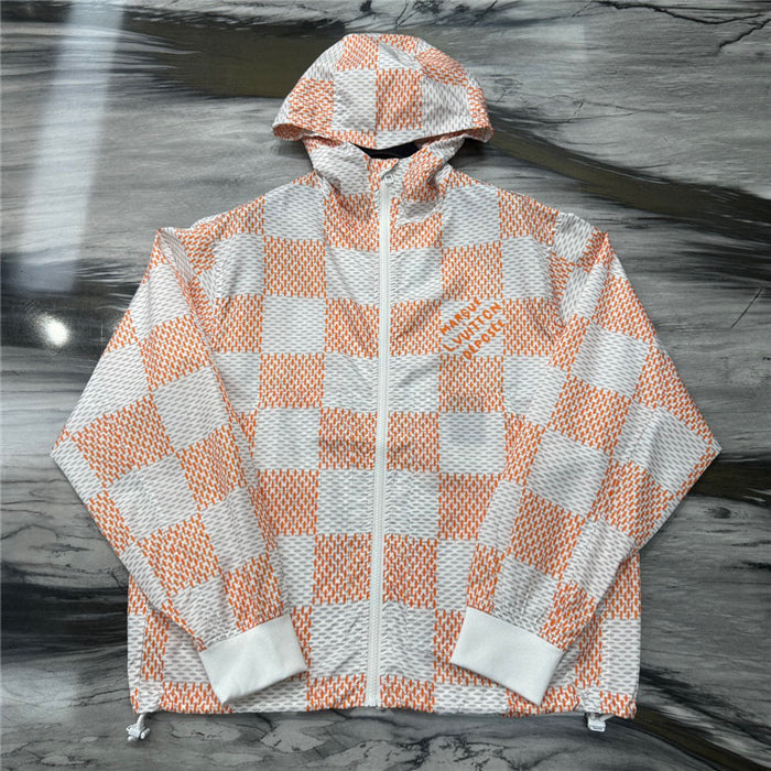 Louis Vuitton - Veste à carreaux Blanc et Orange monogramme