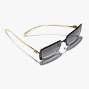 Chanel - Lunettes de soleil rectangles Noir & Or Verres Gris
