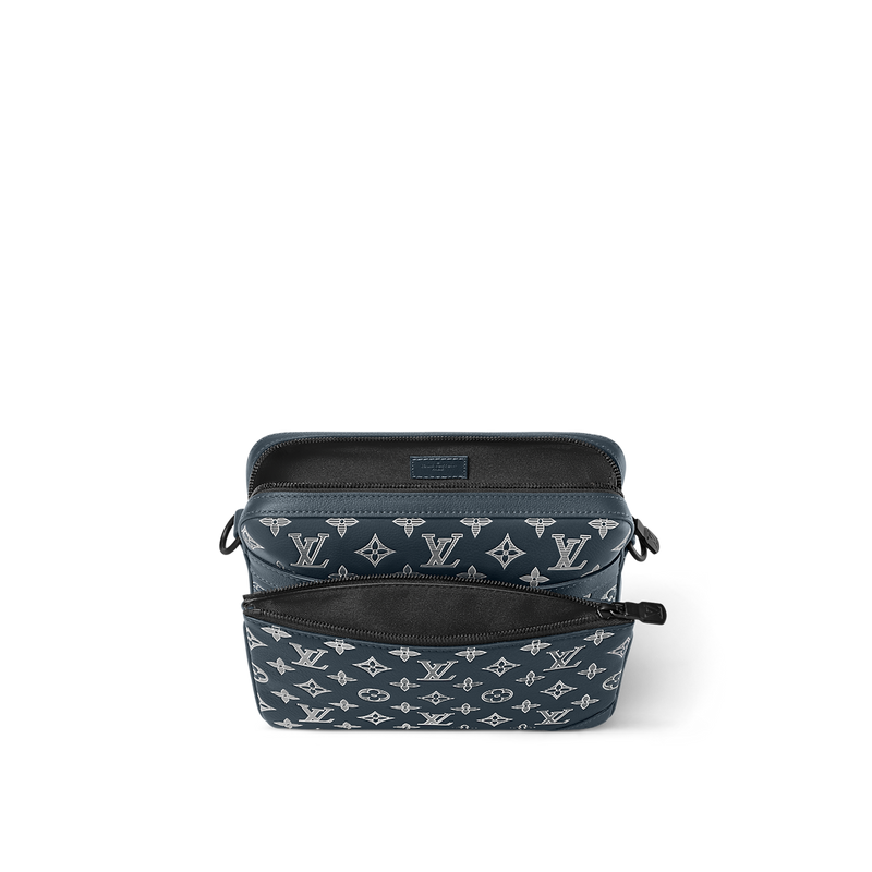 Sac Trio Messenger Bleu Nuit Blanc