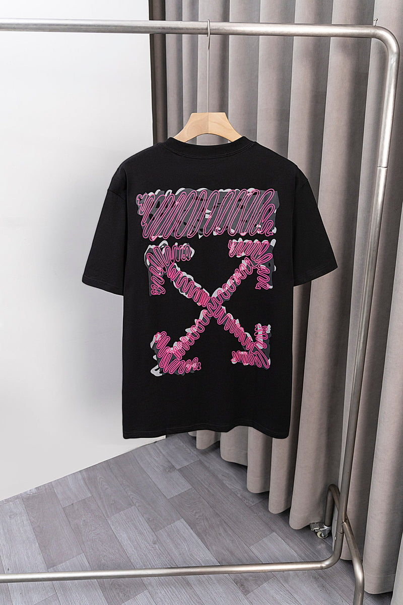 OFF-WHITE - T-shirt avec logo OW Noir et Rose