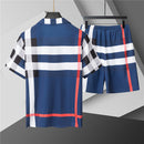 Burberry - Ensemble CHEMISE + SHORT à motifs à carreaux - Bleu