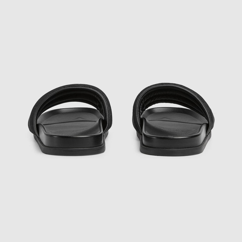 Gucci - Mules en Toile GG Matelassée Noir