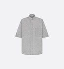 Dior - Surchemise Dior Oblique à manches courtes Denim de coton Gris