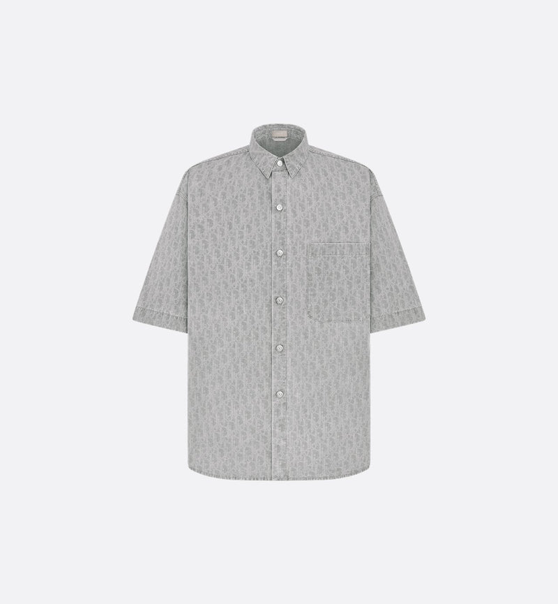 Dior - Surchemise Dior Oblique à manches courtes Denim de coton Gris