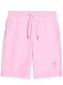 Ami - Short de sport à logo brodé Rose