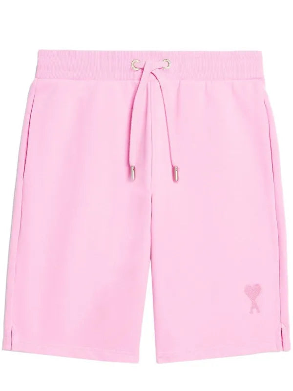 Ami - Short de sport à logo brodé Rose