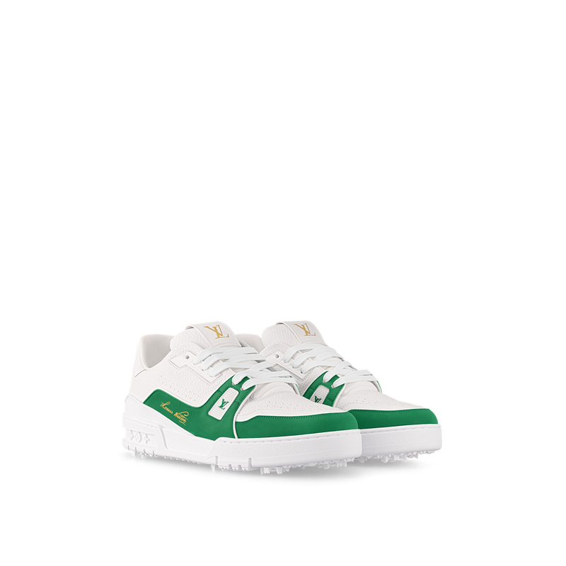Sneaker LV Trainer Blanc Vert Doré