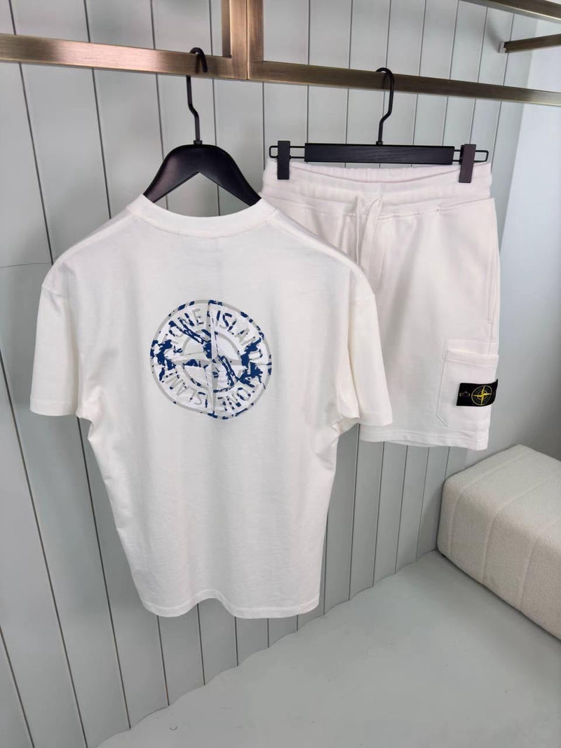 Stone Island - Ensemble T-SHIRT + SHORT Blanc II