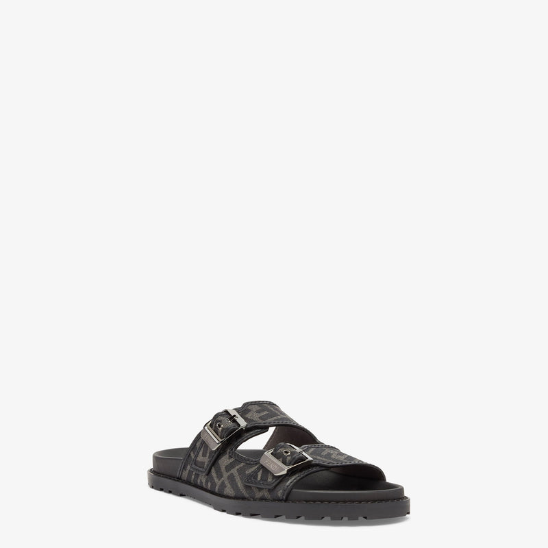 Fendi - Sandales Fendi Feel
en tissu jacquard FF Noir