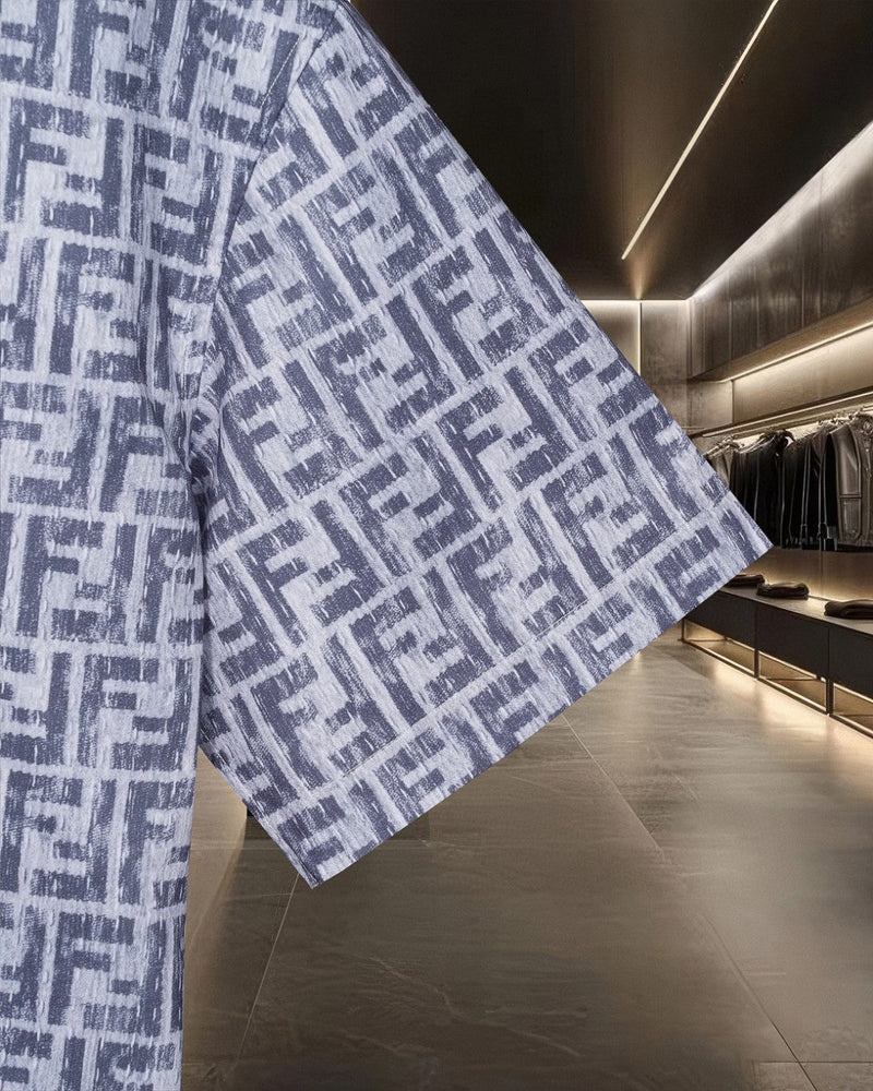 Fendi - Chemise à Manches Courtes avec Motif Monogramme Gris