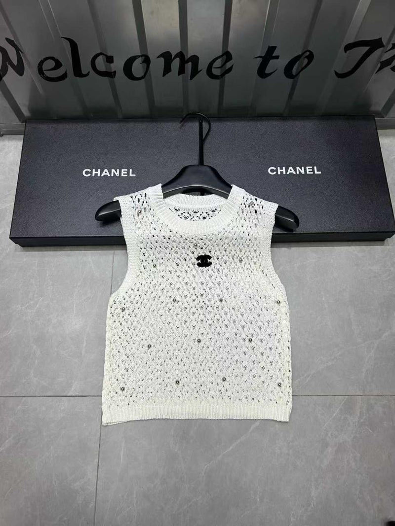 Chanel - T-Shirt avec logo Blanc/Noir