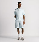 Dior - Chemise à manches courtes Dior Oblique
Sergé de soie Blanche et Bleu Ciel