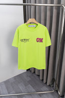 OFF-WHITE - T-shirt avec logo OW Jaune Fluo et Rose