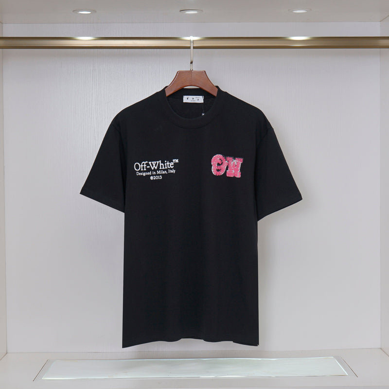 OFF-WHITE - T-shirt avec logo et design graphique rose au dos Noir