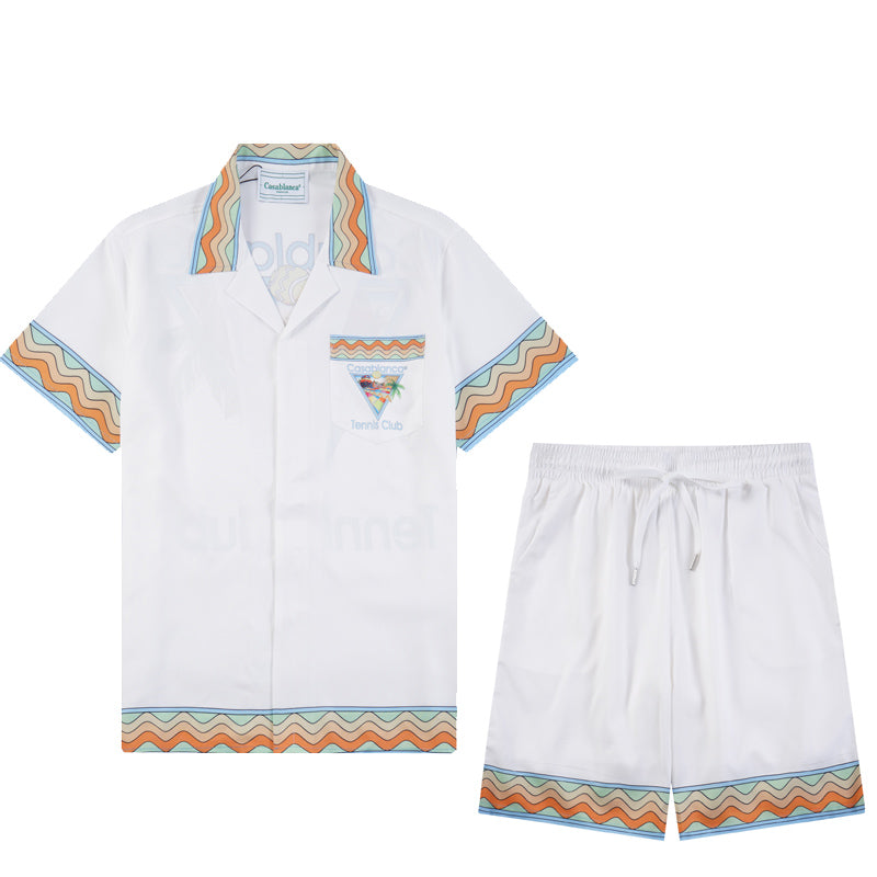 Ensemble Casablanca Orange / Blanc Tennis Club Icon