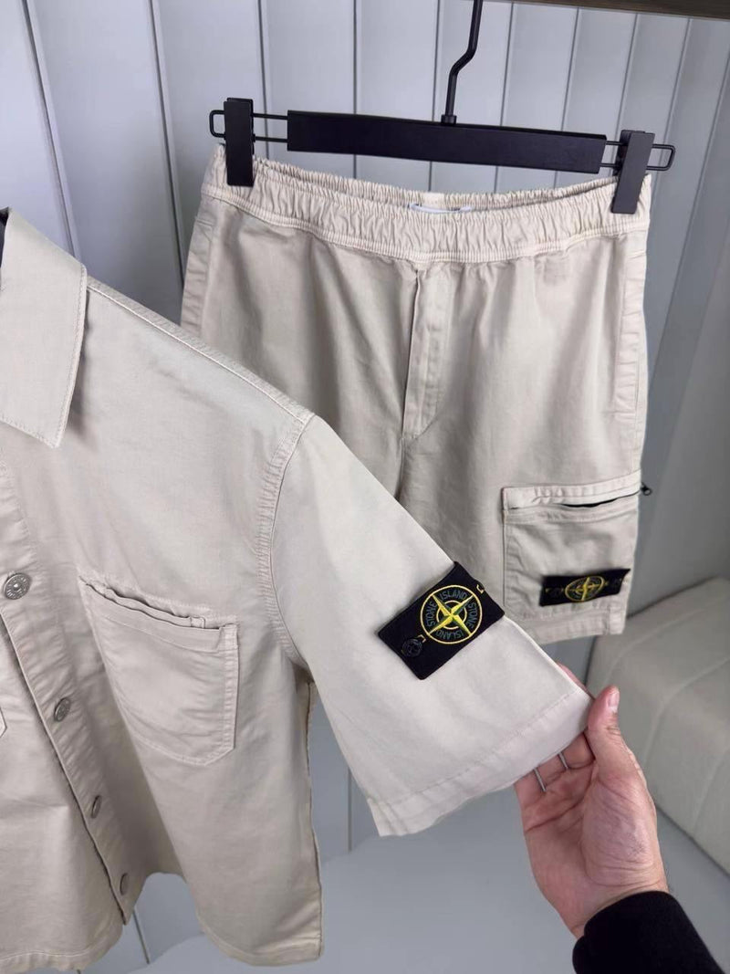 Stone Island - Ensemble Chemise + SHORT Beige