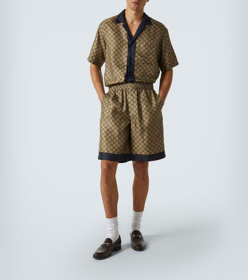 GUCCI - Short GG imprimée en soie