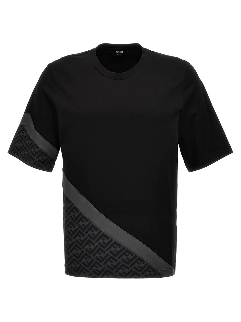 Fendi - T-shirt avec bande Grise