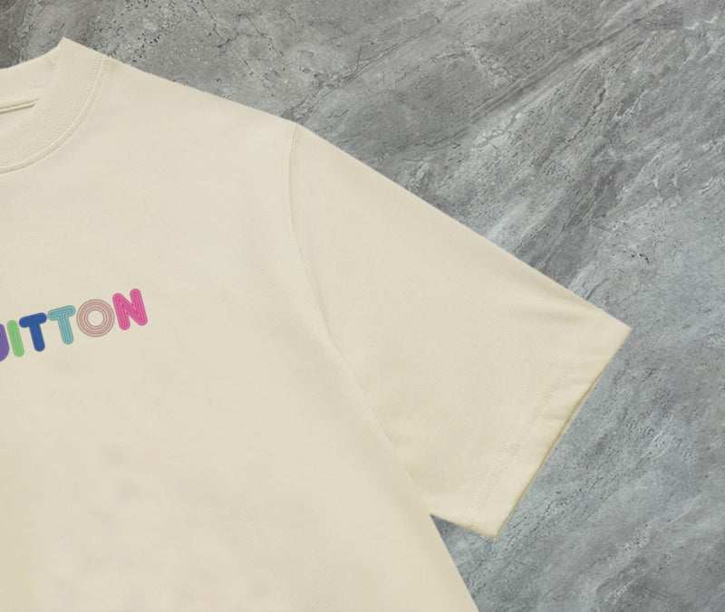 Louis Vuitton - T-shirt manches courtes lettres Multicolores Beige