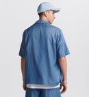 Dior - Chemise à manches courtes Dior Oblique Jacquard de soie et coton Bleu