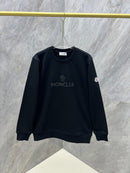 Moncler - Pull en coton floqué Moncler et logo Noir