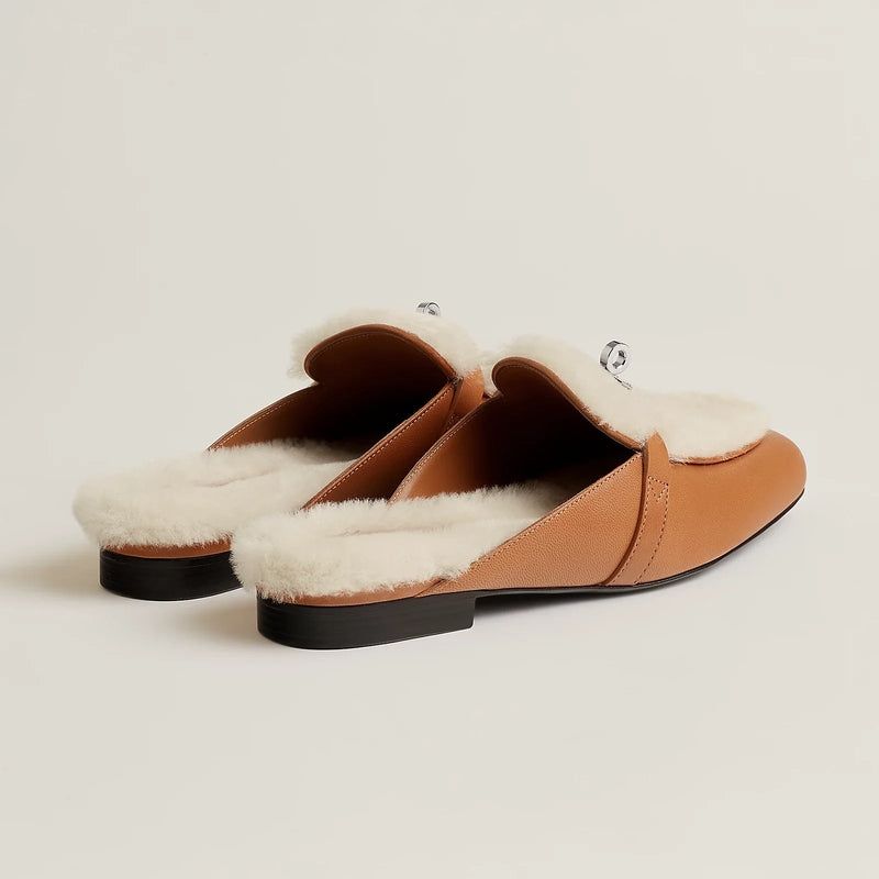 Hermès - Mules Oz Naturel / Écru
