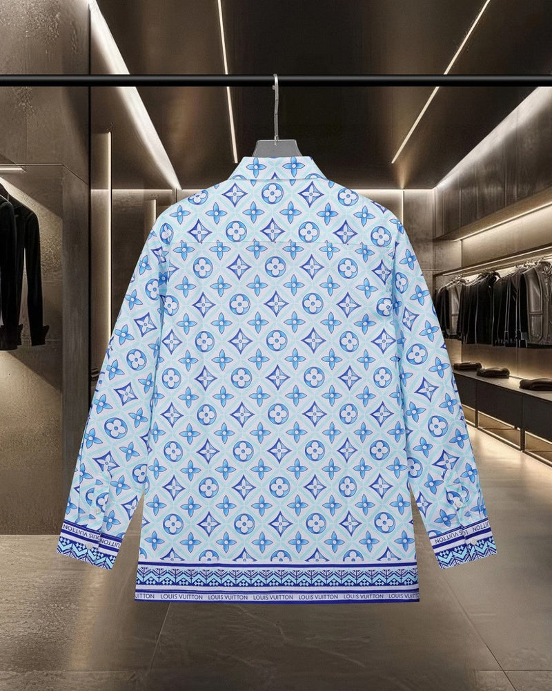 Louis Vuitton - Chemise manches longues motif intégral LV coloré Nuance de Bleu