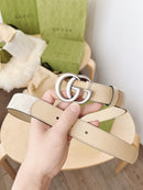 Gucci - Ceinture GG Argenté Blanc F