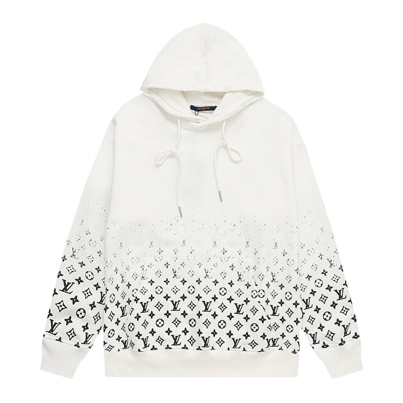 Louis Vuitton - Sweat à capuche à motifs monogramme LV Noir et Blanc