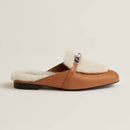 Hermès - Mules Oz Naturel / Écru