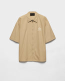 Prada - Chemise à manches courtes en coton technique Beige Désert