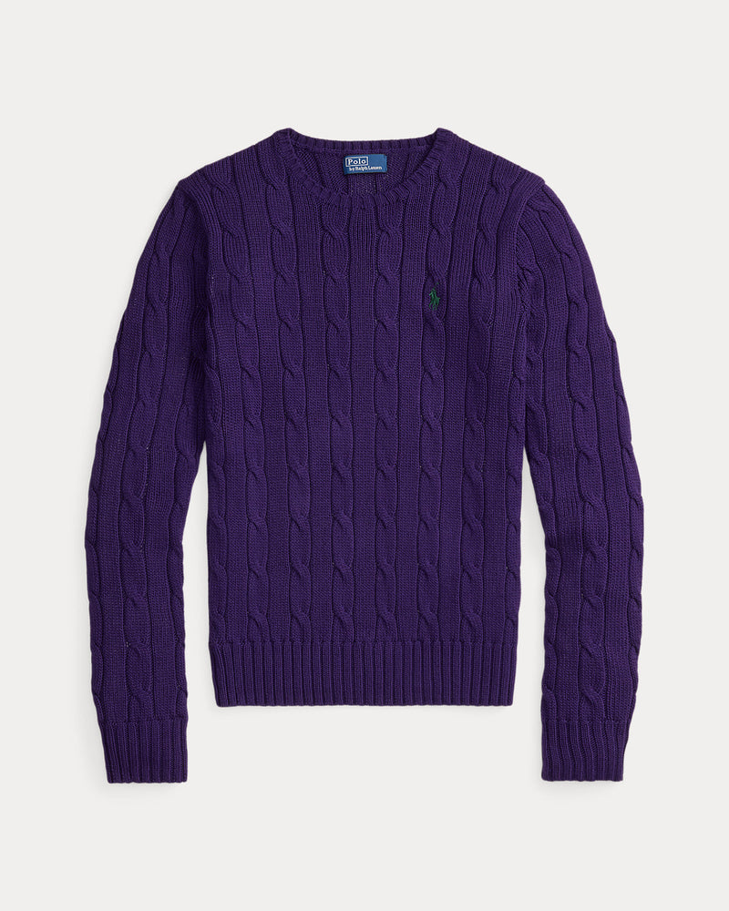 Ralph Lauren - Pull torsadé à col rond en coton Branford Purple