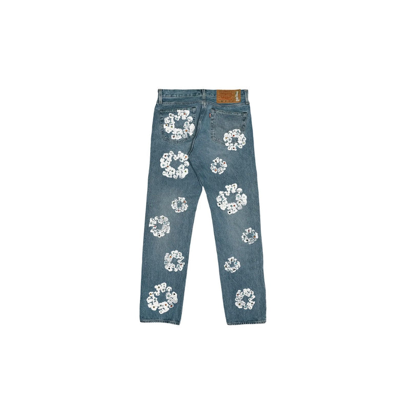 Denim Tears - Jean 501 en Denim Couronne de strass en Coton coloris Indigo Femme