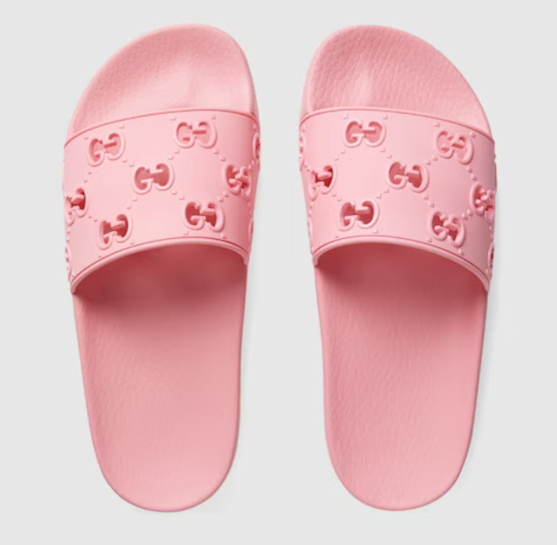 Gucci - Claquettes rubber slides Rose
