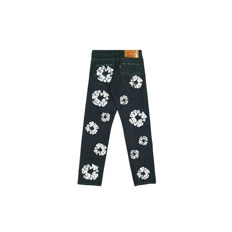 Denim Tears - Jean 501 x Cotton Wreath en Denim coloris Bleu Brut Femme