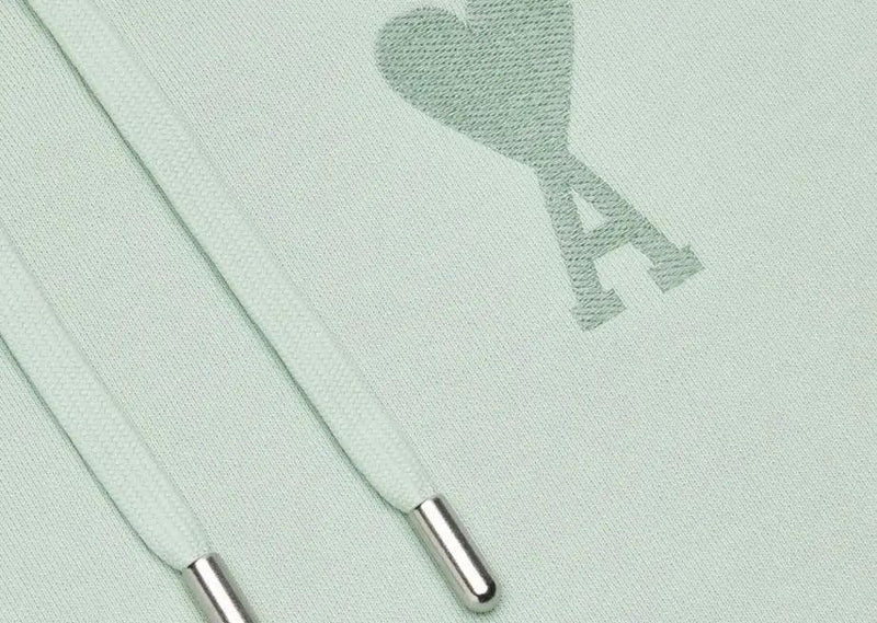 Ami Paris - Sweat à capuche petit cœur ami Vert aqua