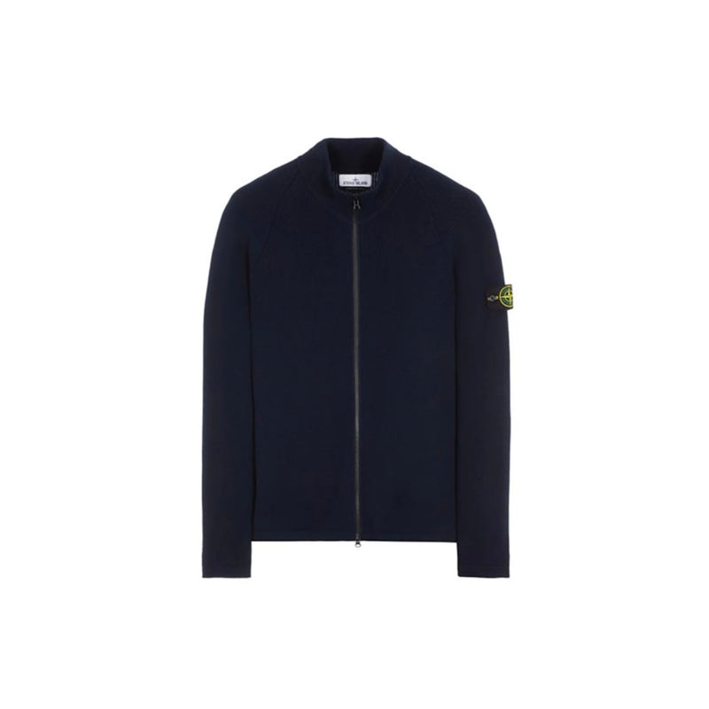 Stone Island - Gilet en Maille Badge Bleu Marine